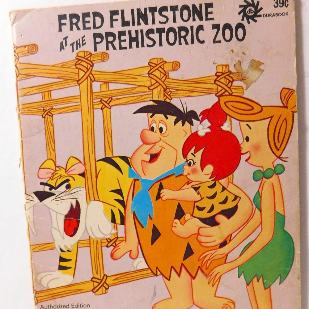 Fred Flintstone at the Prehistoric Zoo Vintage Book 1972